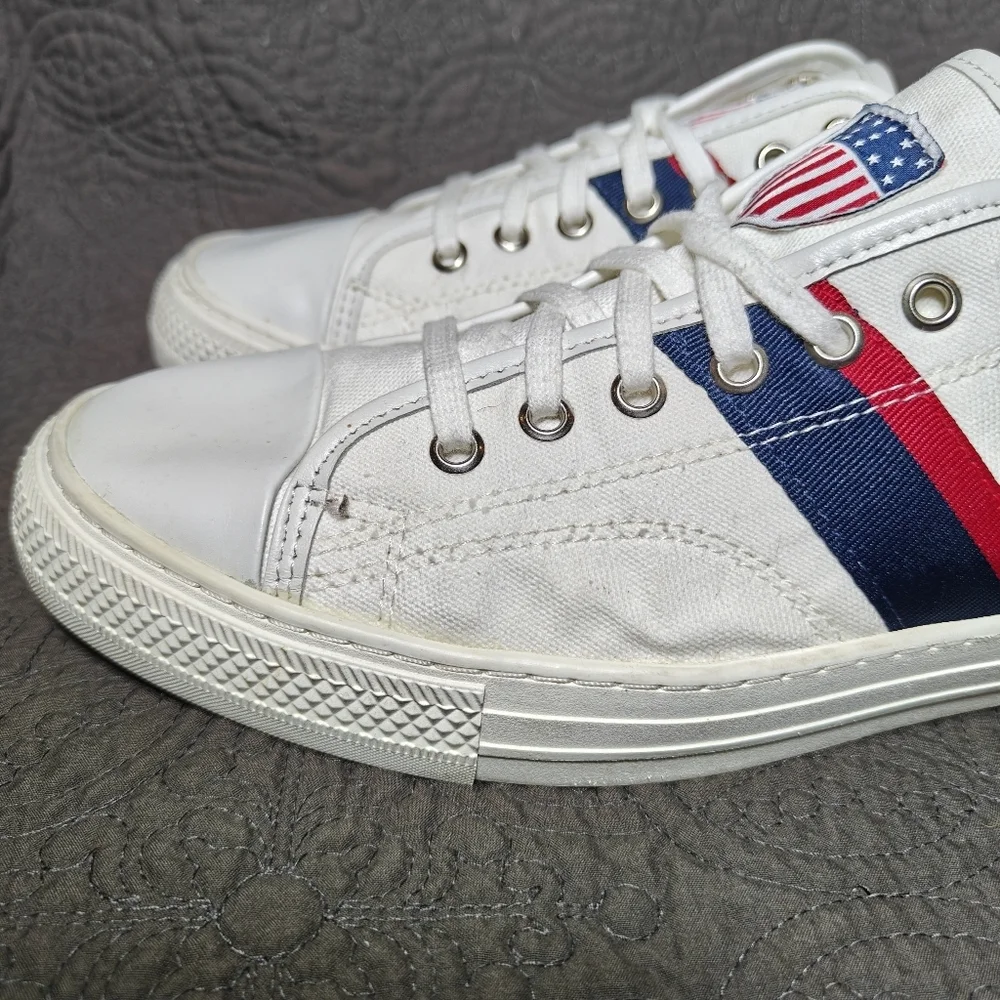 Polo Ralph Lauren White Canvas Team USA Olympic 2020 Tokyo Sneakers Mens 10.5D